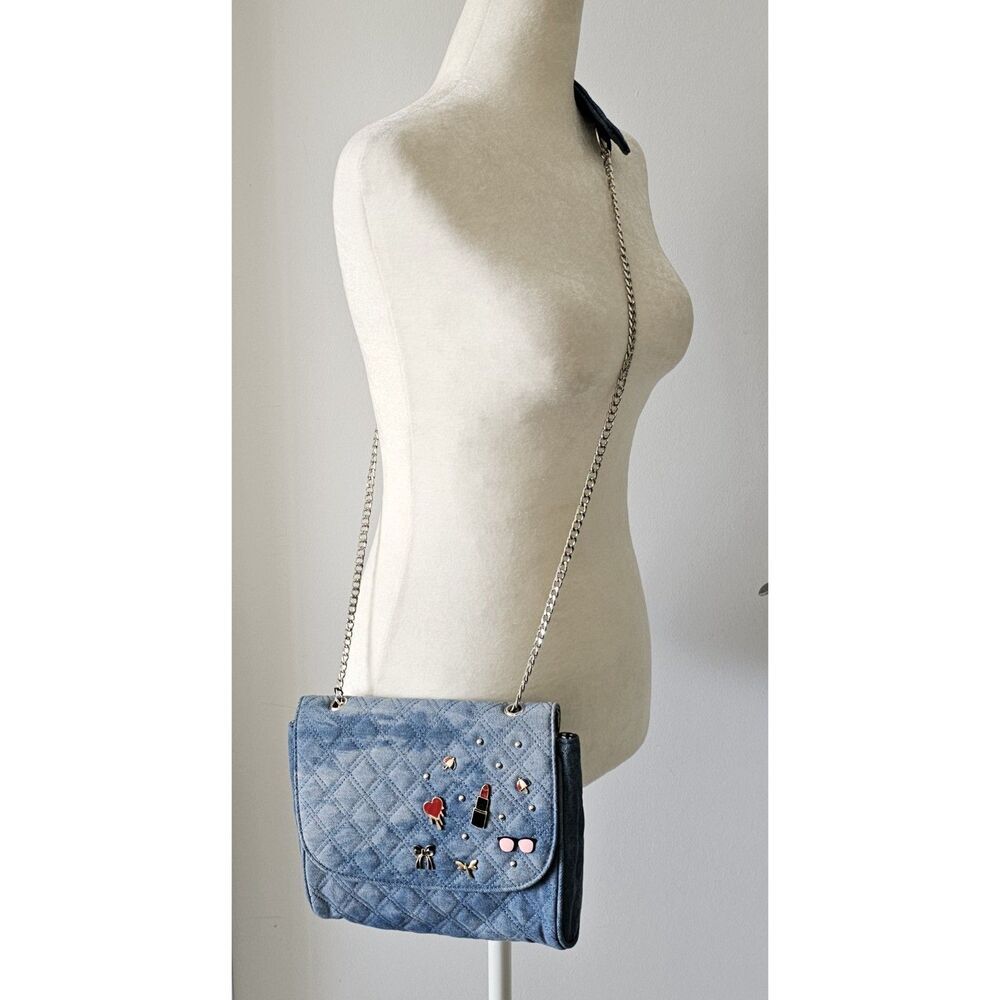 Togo Women Shoulder Strap Crossbody Bag Blue Jean Canvas NWT